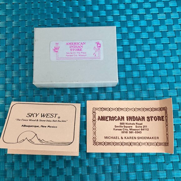 Vintage Silver Tone Abalone Stone Inlay Belt Buckle Mexico - Picture 6 of 9